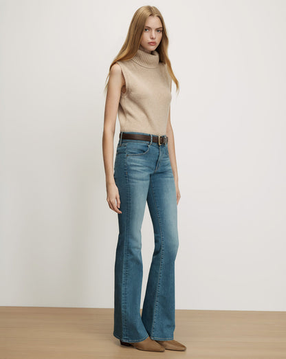 Mazzy Cashmere Sleeveless Sweater in Oatmeal - Veronica Beard Deals