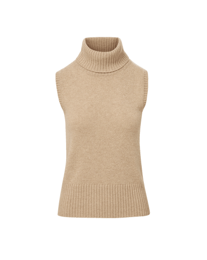 Mazzy Cashmere Sleeveless Sweater in Oatmeal - Veronica Beard Deals