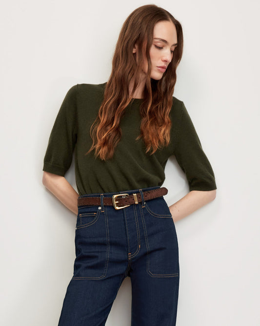 Shana Cashmere Sweater in Loden - Veronica Beard Everyday