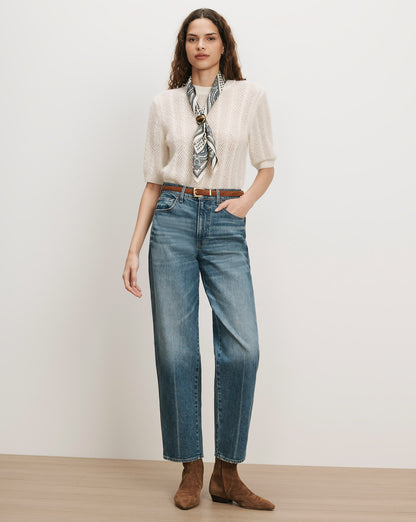 Shana Pointelle Sweater in Dove White - Veronica Beard Deals