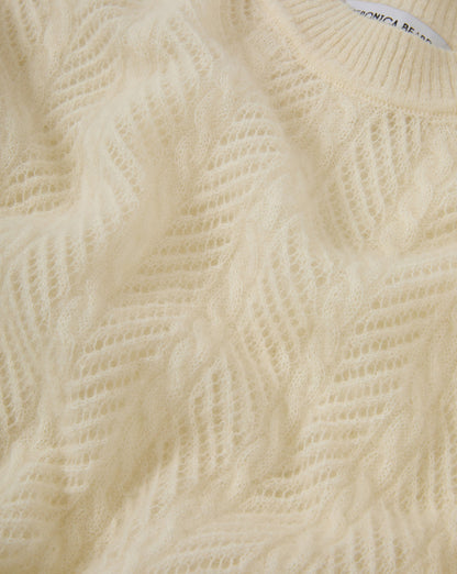 Shana Pointelle Sweater in Dove White - Veronica Beard Deals