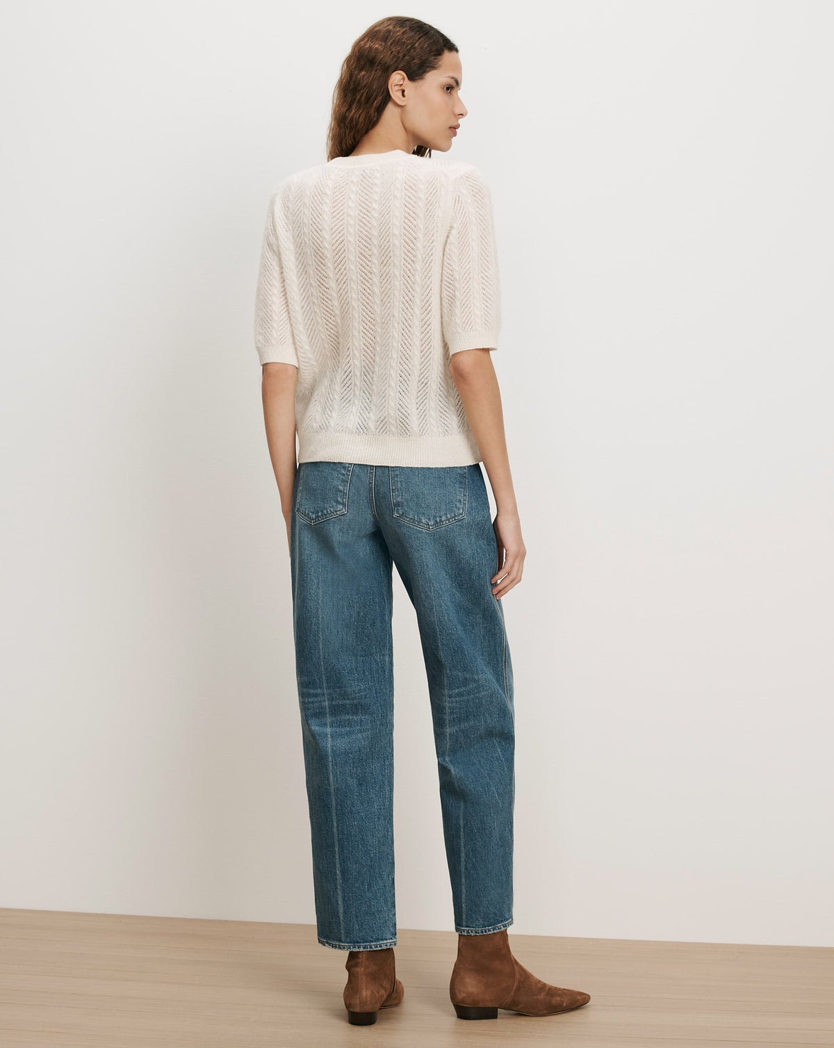 Shana Pointelle Sweater in Dove White - Veronica Beard Deals