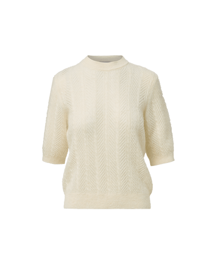 Shana Pointelle Sweater in Dove White - Veronica Beard Deals