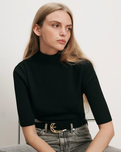 Alastair Merino Wool Pullover in Black - Veronica Beard Best Seller
