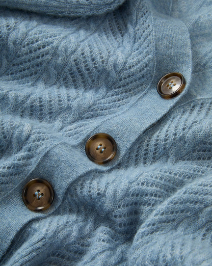 Solene Pointelle Cardigan in Blue River - Veronica Beard Everyday