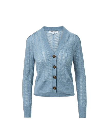 Solene Pointelle Cardigan in Blue River - Veronica Beard Everyday