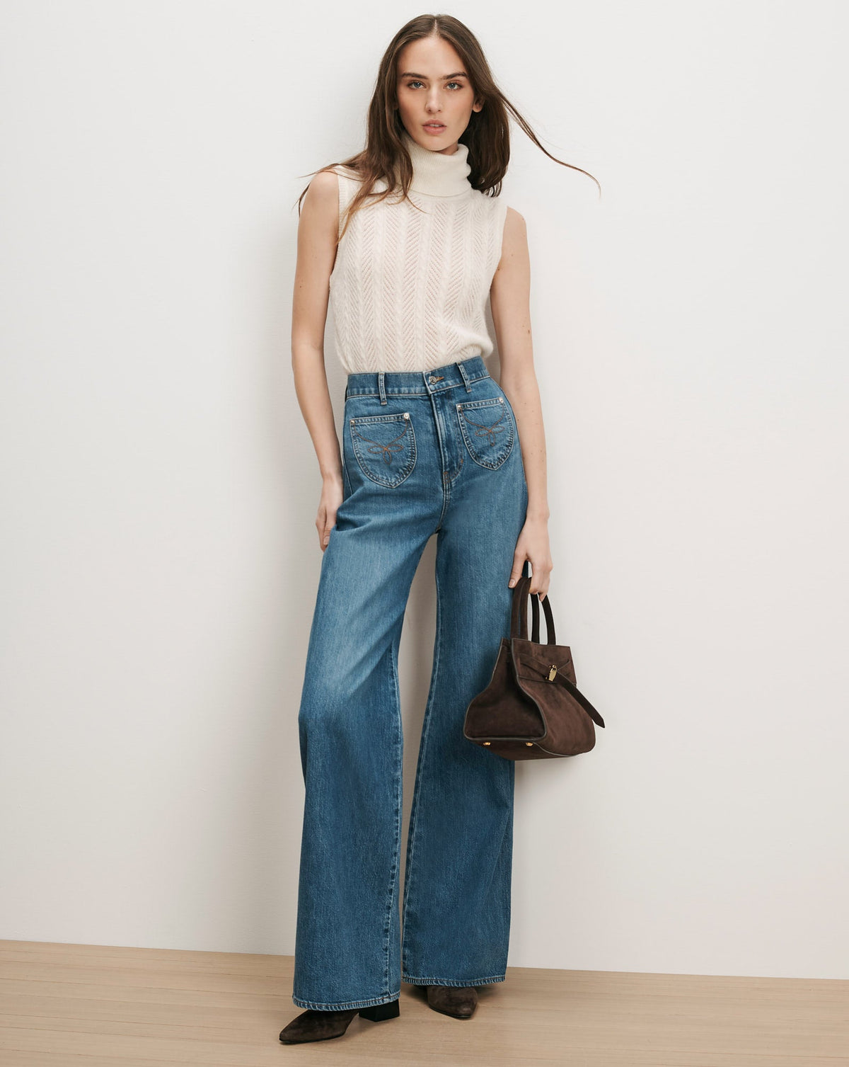 Mazzy Pointelle Sleeveless Sweater in Dove White - Veronica Beard Recommended