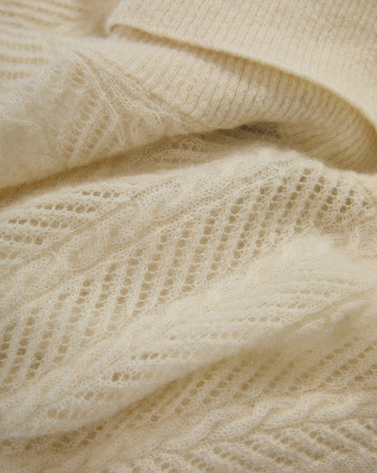 Mazzy Pointelle Sleeveless Sweater in Dove White - Veronica Beard Recommended