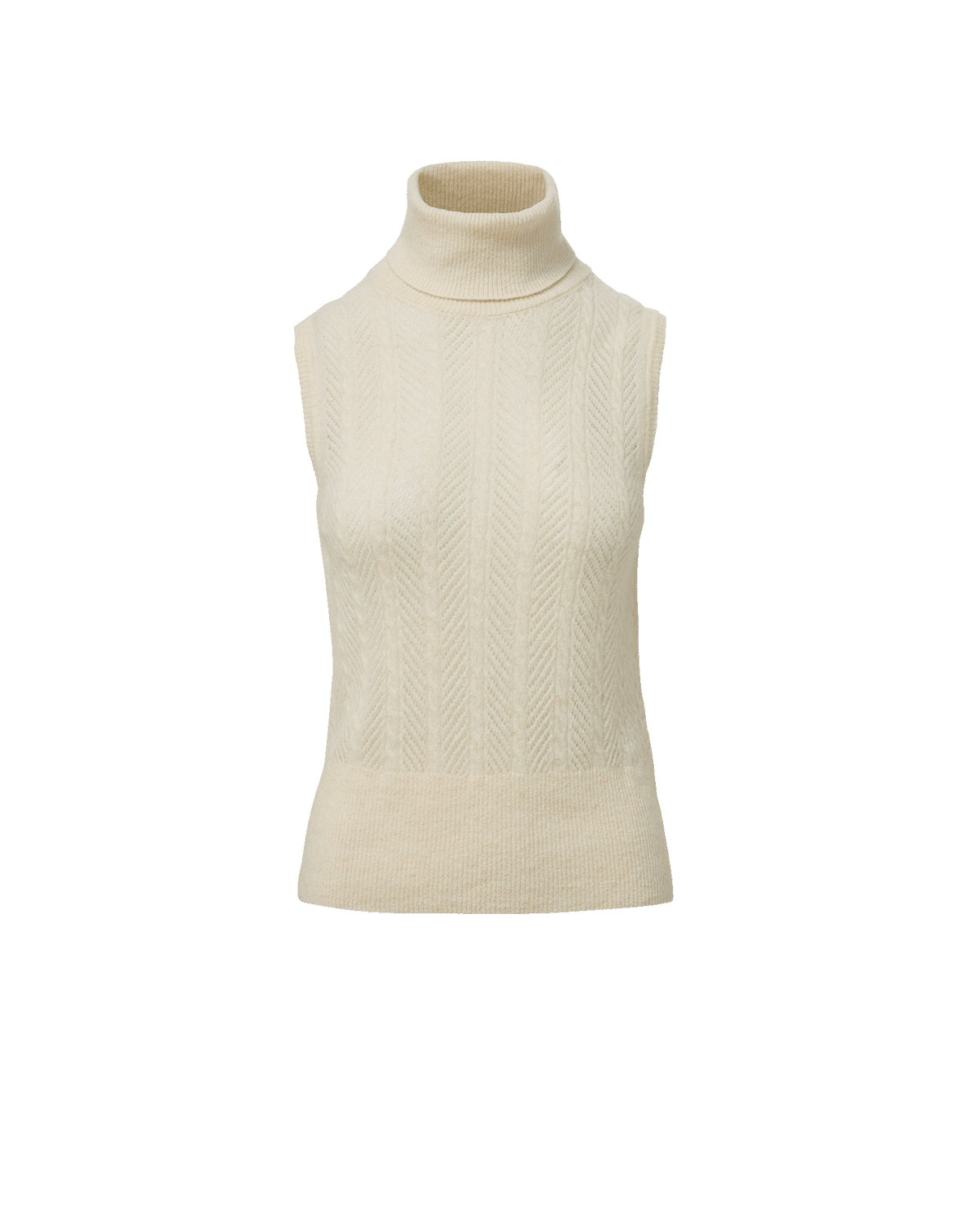 Mazzy Pointelle Sleeveless Sweater in Dove White - Veronica Beard Recommended