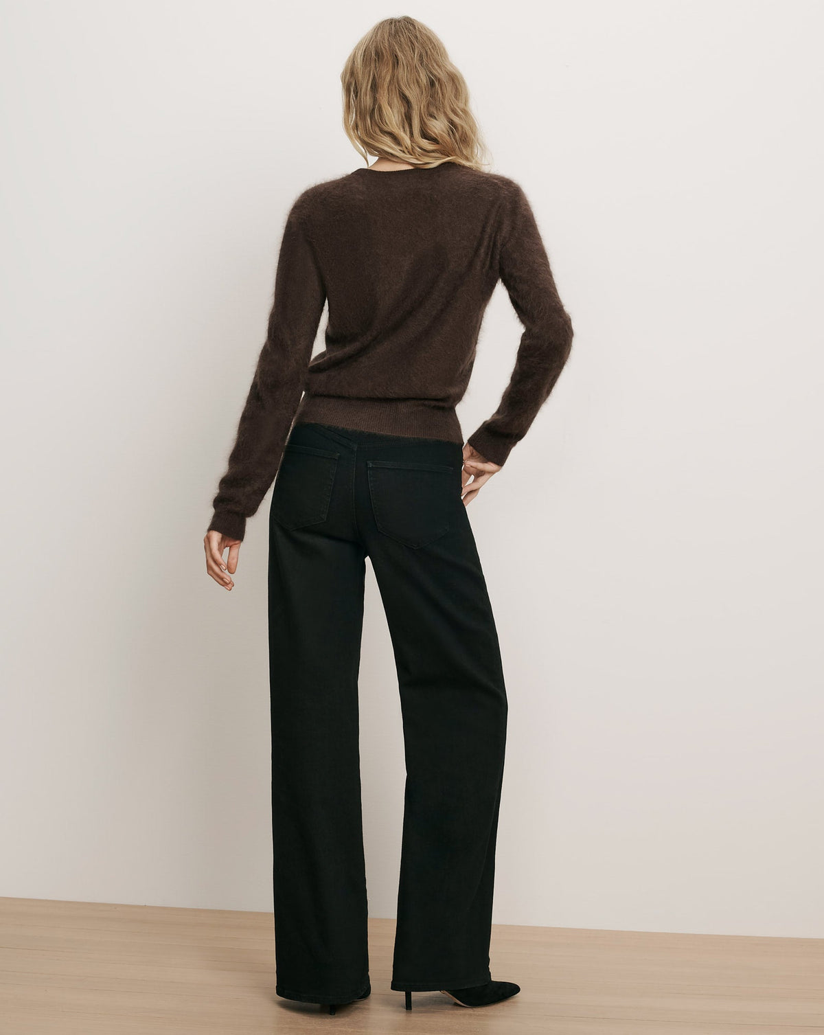 Frankie Brushed Cashmere Pullover in Dark Brown - Veronica Beard Sale