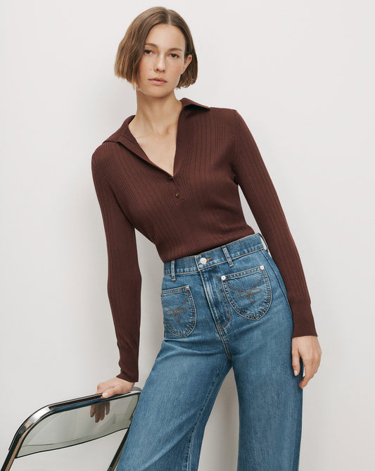 Rouni Merino Wool Pullover in Burgundy - Veronica Beard Discount