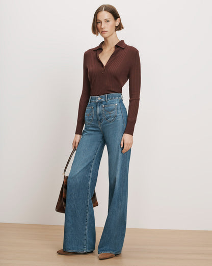 Rouni Merino Wool Pullover in Burgundy - Veronica Beard Discount
