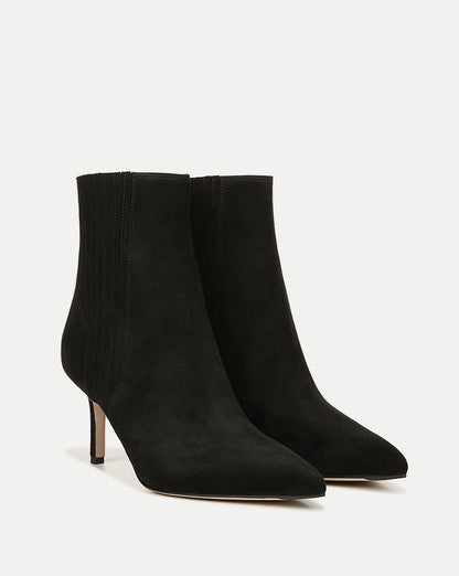 Lisa Mid-Heel Ankle Boot in Black Suede - Veronica Beard Signature