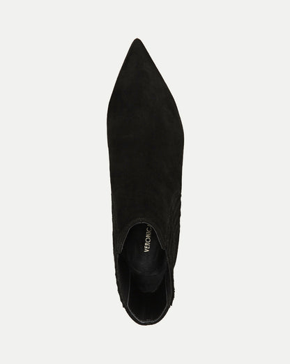 Lisa Mid-Heel Ankle Boot in Black Suede - Veronica Beard Signature