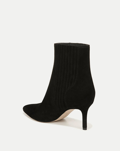 Lisa Mid-Heel Ankle Boot in Black Suede - Veronica Beard Signature