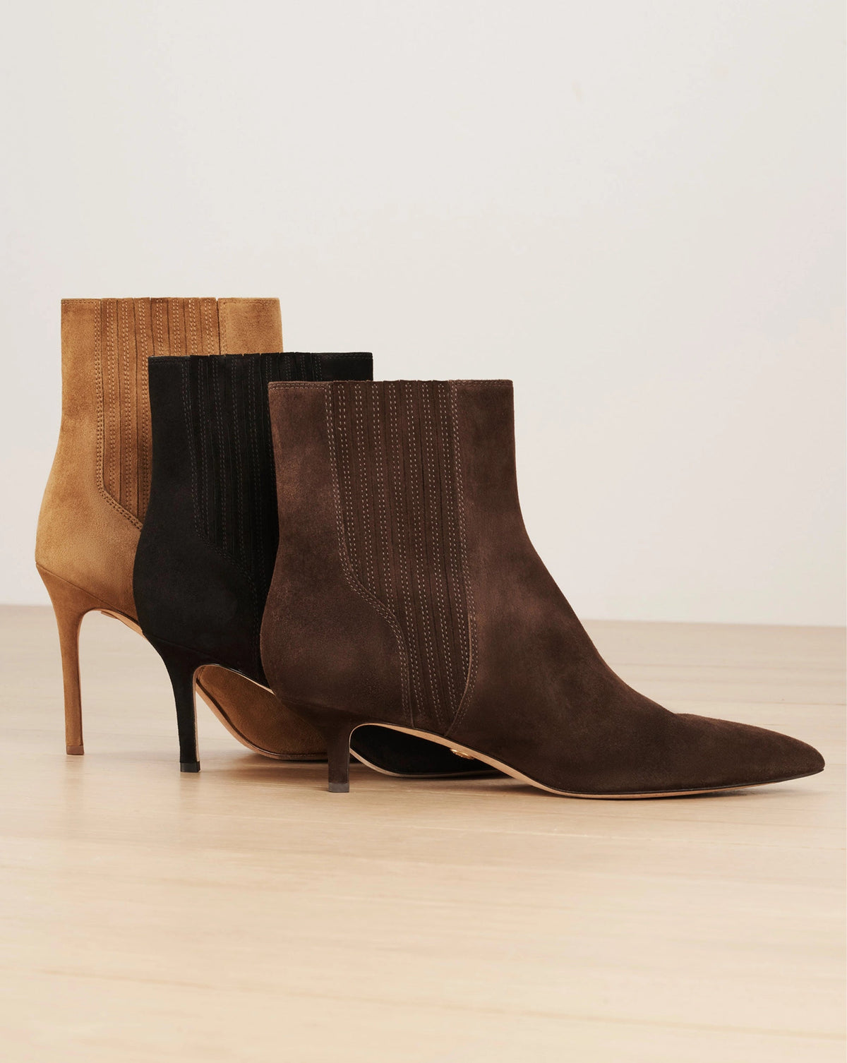 Lisa Mid-Heel Ankle Boot in Black Suede - Veronica Beard Signature
