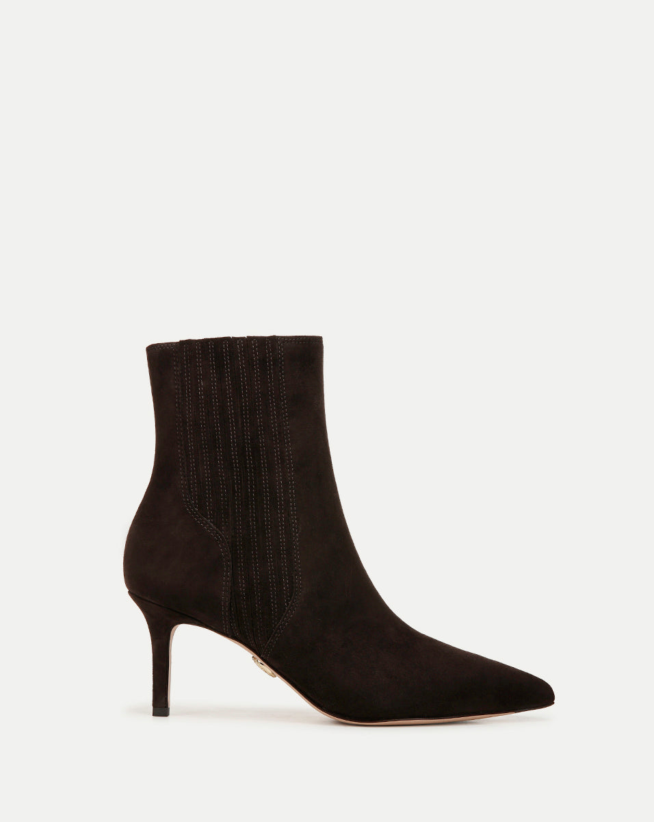 Lisa Mid-Heel Ankle Boot in Espresso - Veronica Beard Top Pick