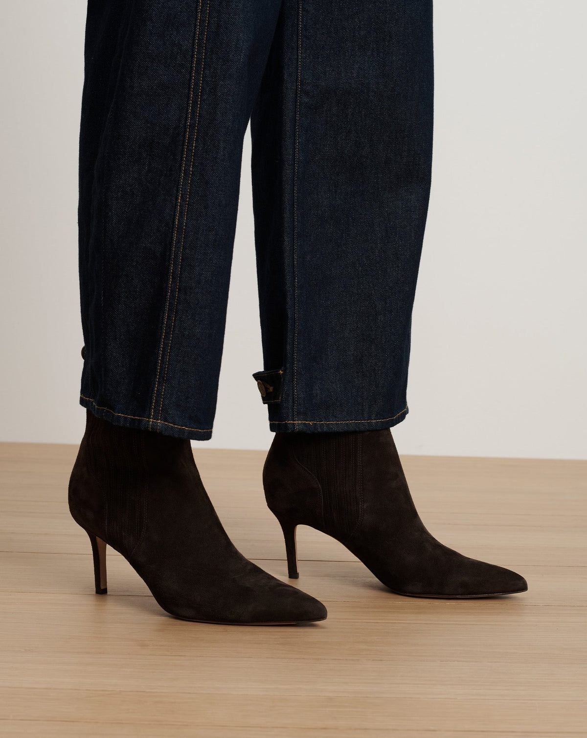 Lisa Mid-Heel Ankle Boot in Espresso - Veronica Beard Top Pick