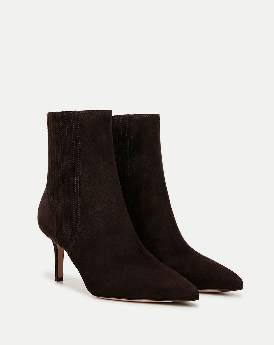 Lisa Mid-Heel Ankle Boot in Espresso - Veronica Beard Top Pick