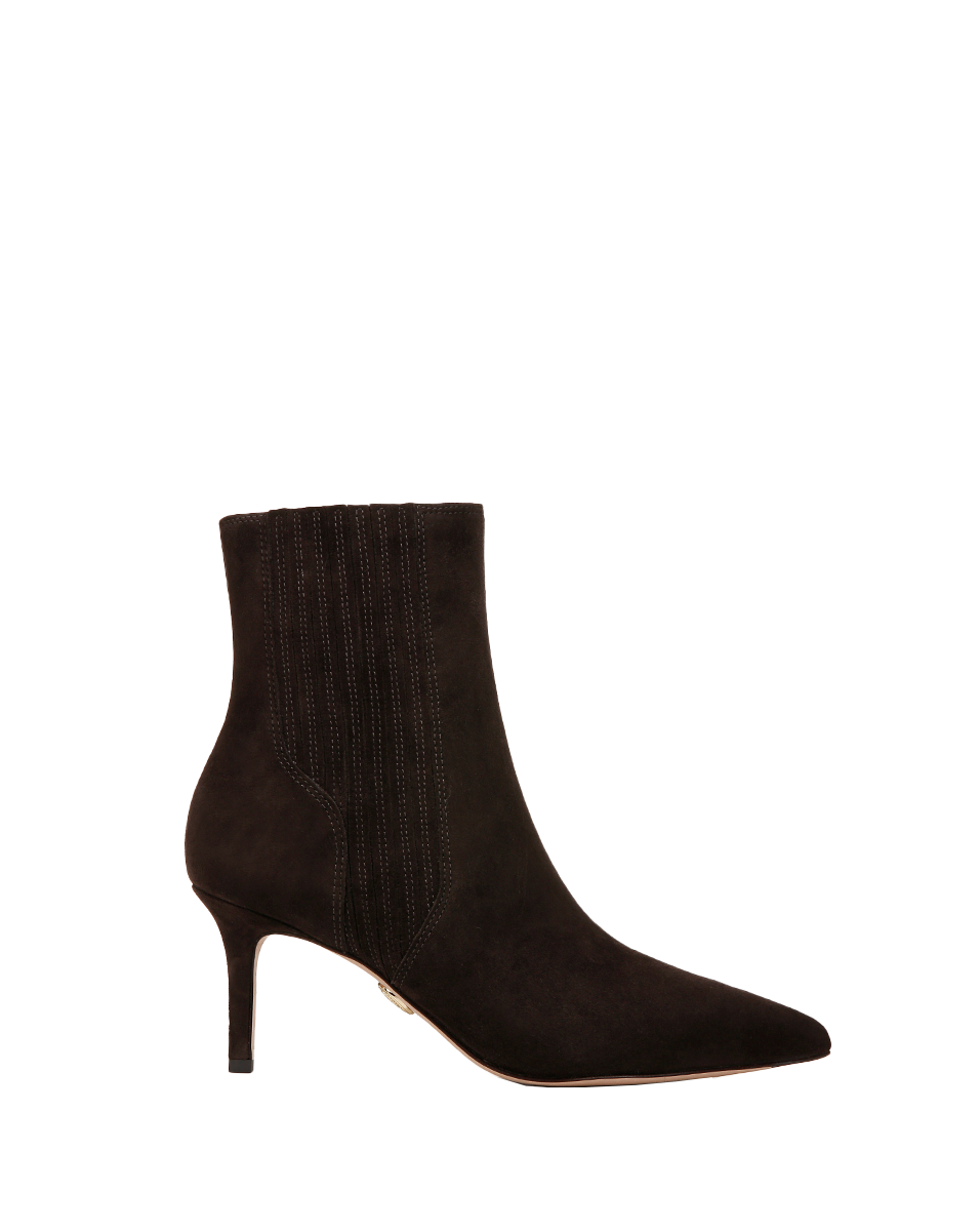 Lisa Mid-Heel Ankle Boot in Espresso - Veronica Beard Top Pick