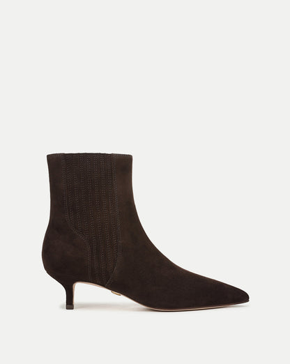 Lisa Kitten-Heel Ankle Boot in Espresso - Veronica Beard Best Seller