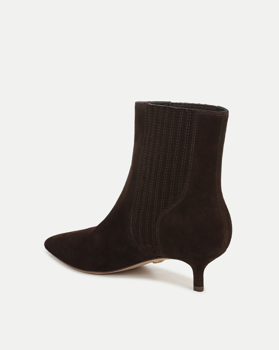 Lisa Kitten-Heel Ankle Boot in Espresso - Veronica Beard Best Seller