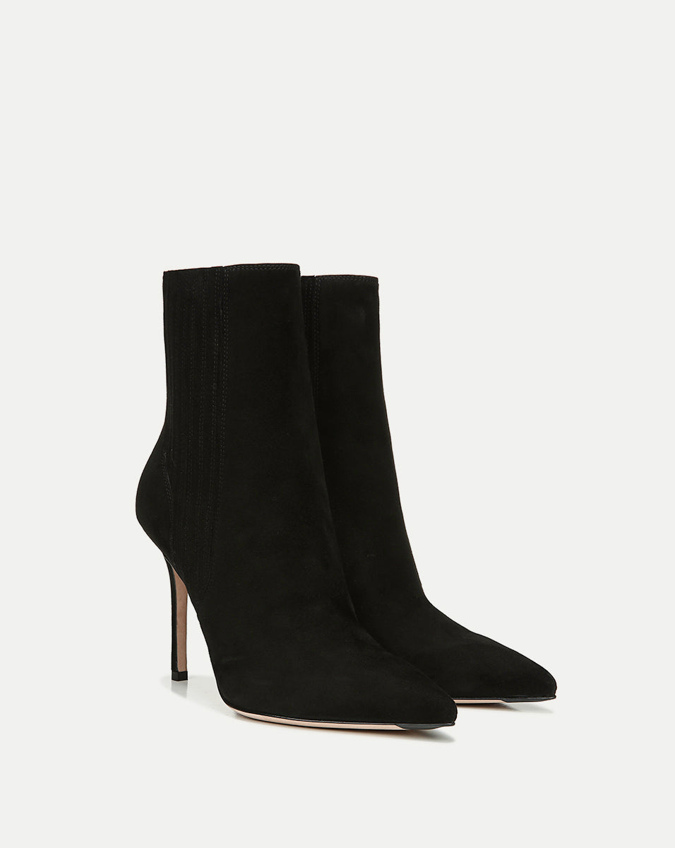 Lisa Stiletto Mid-Heel Ankle Boot in Black - Veronica Beard Exclusive