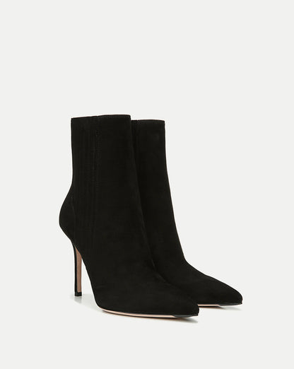 Lisa Stiletto Mid-Heel Ankle Boot in Black - Veronica Beard Exclusive