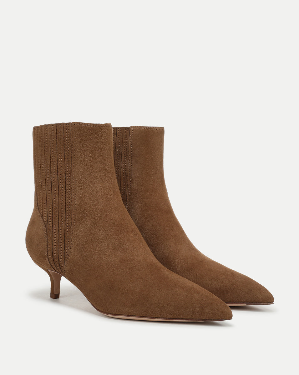 Lisa Kitten-Heel Ankle Boot in Hazelwood - Veronica Beard Exclusive