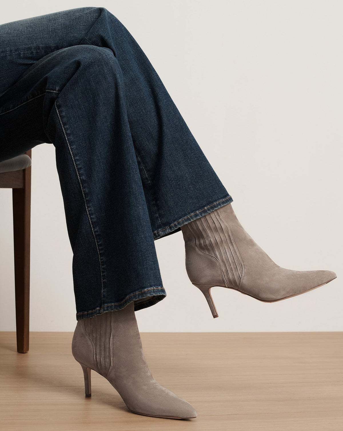 Lisa Mid-Heel Ankle Boot in Bark - Veronica Beard Featured