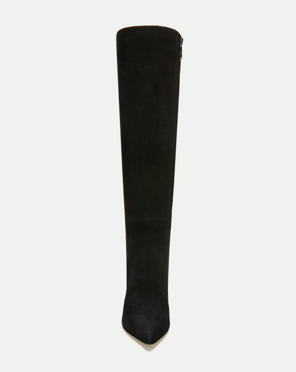 Lisa Stiletto Boot | Wide-Calf in Black Suede - Veronica Beard Deals