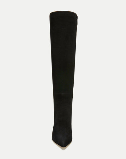 Lisa Stiletto Boot | Wide-Calf in Black Suede - Veronica Beard Deals