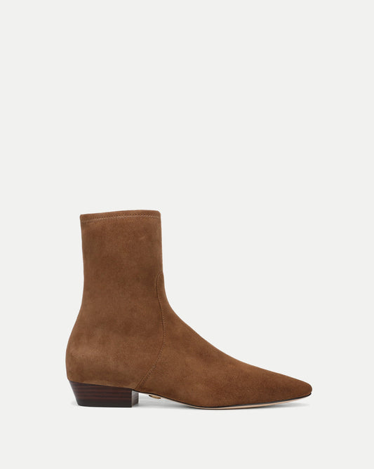 Glinda Stretch Ankle Boot in Brown Suede - Veronica Beard Great Value