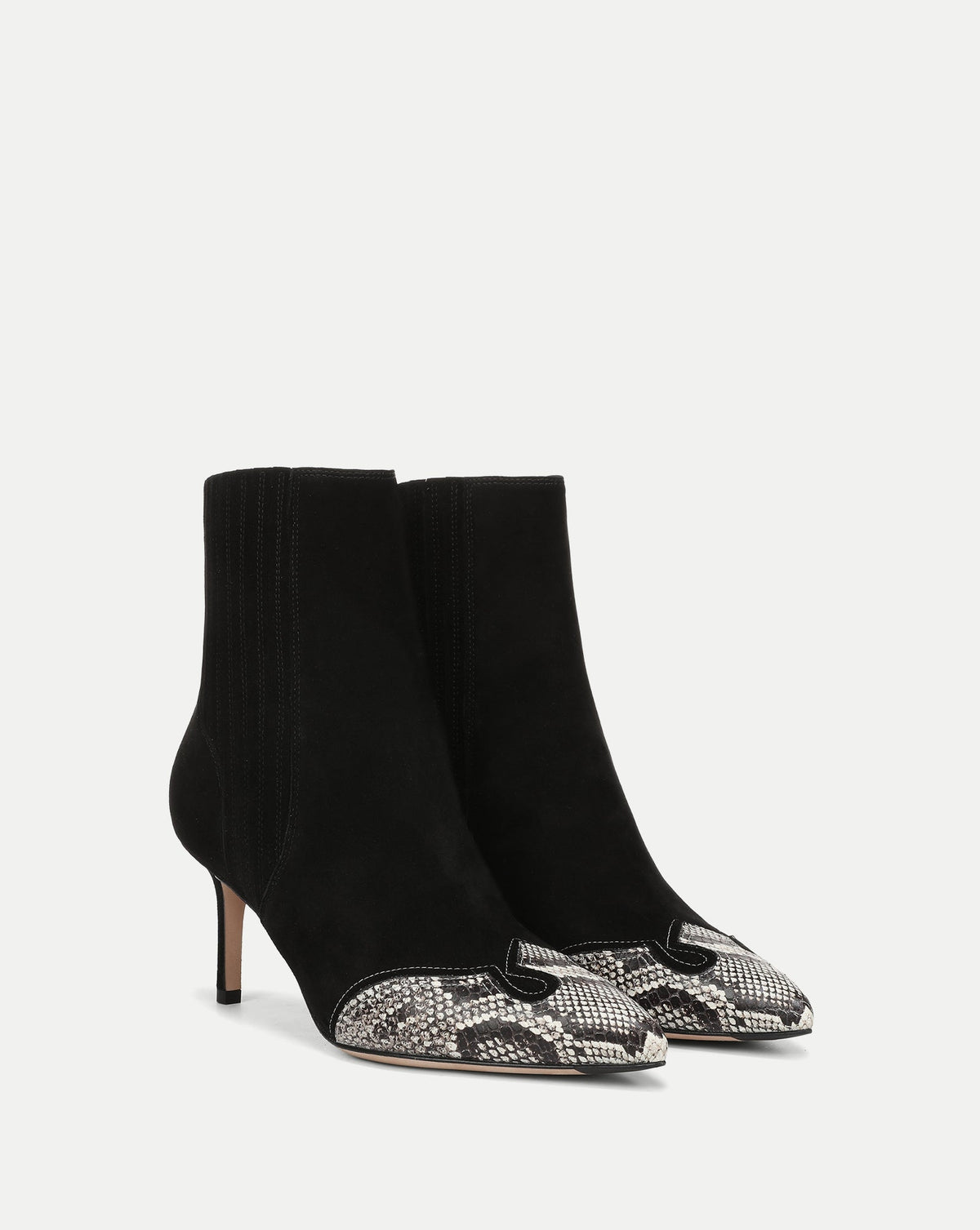 Lisa Western Mid-Heel Ankle-Boot in Black Suede - Veronica Beard Latest