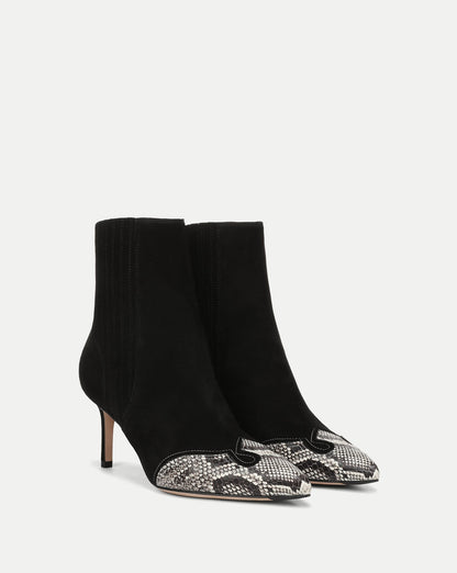 Lisa Western Mid-Heel Ankle-Boot in Black Suede - Veronica Beard Latest