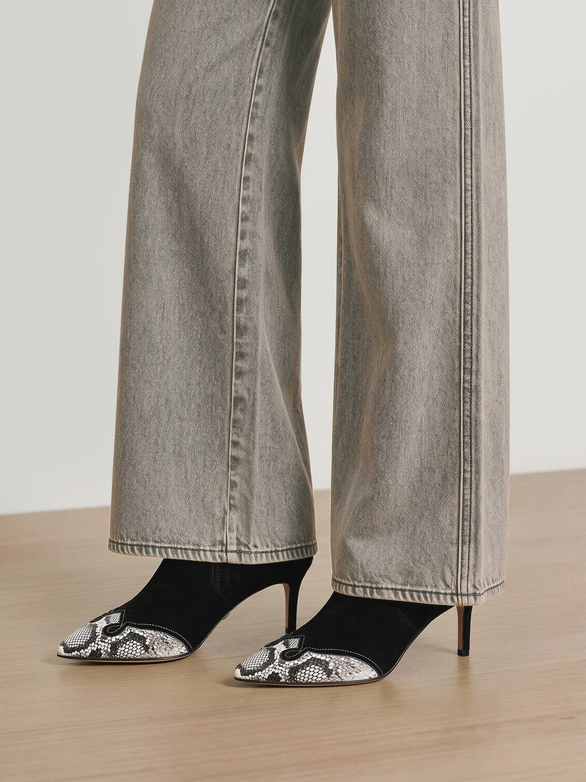 Lisa Western Mid-Heel Ankle-Boot in Black Suede - Veronica Beard Latest