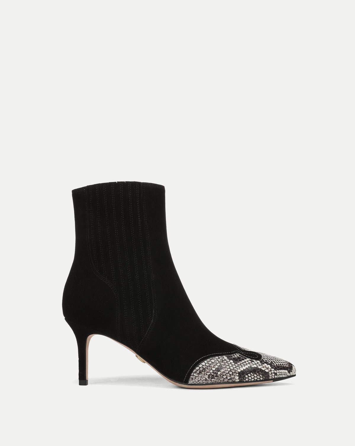 Lisa Western Mid-Heel Ankle-Boot in Black Suede - Veronica Beard Latest