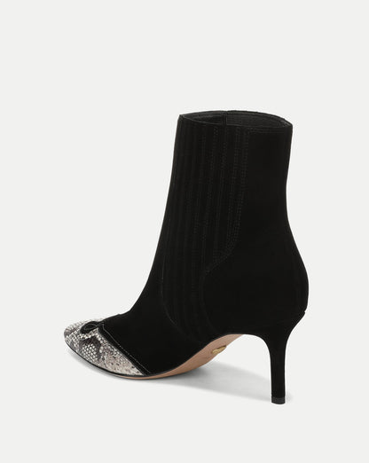Lisa Western Mid-Heel Ankle-Boot in Black Suede - Veronica Beard Latest