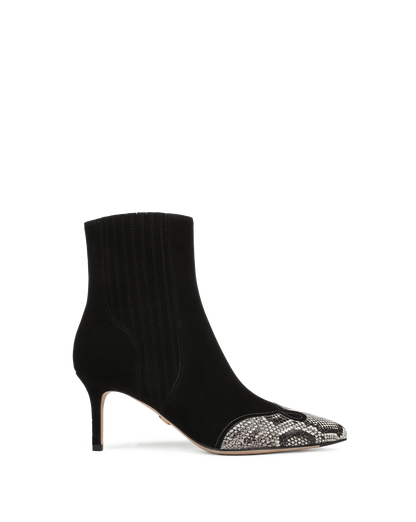 Lisa Western Mid-Heel Ankle-Boot in Black Suede - Veronica Beard Latest