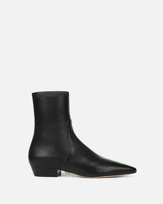 Glinda Stretch Ankle Boot in Black Leather - Veronica Beard Smart Buy