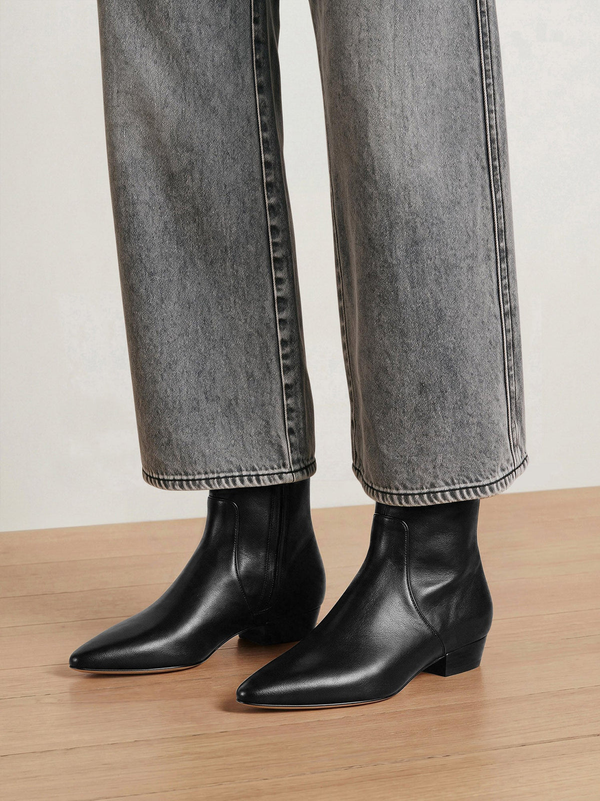 Glinda Stretch Ankle Boot in Black Leather - Veronica Beard Smart Buy