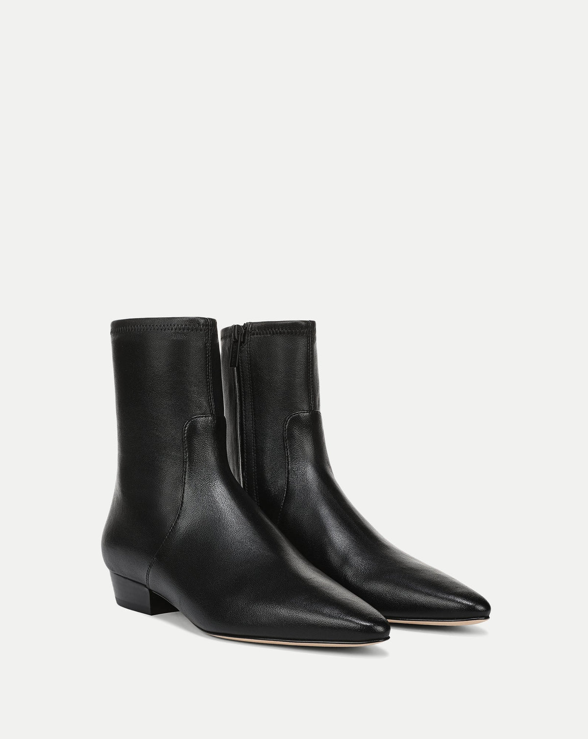 Glinda Stretch Ankle Boot in Black Leather - Veronica Beard Smart Buy