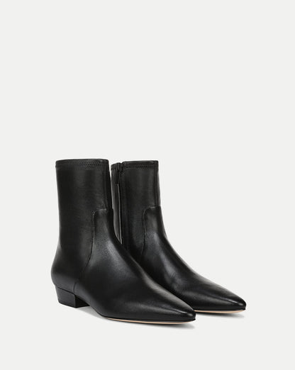 Glinda Stretch Ankle Boot in Black Leather - Veronica Beard Smart Buy
