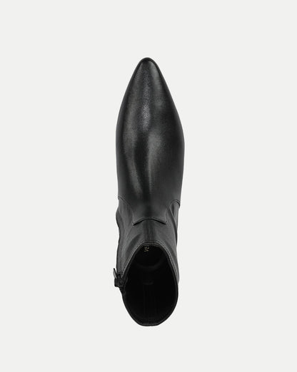 Glinda Stretch Ankle Boot in Black Leather - Veronica Beard Smart Buy