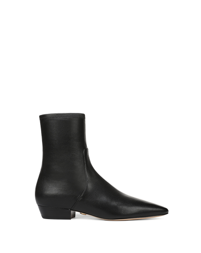Glinda Stretch Ankle Boot in Black Leather - Veronica Beard Smart Buy