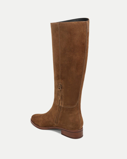 Arabelle Riding Boot in Chestnut Brown Suede - Veronica Beard Popular