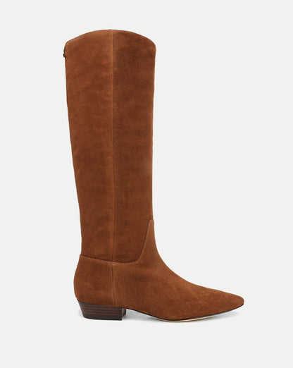 Gabrielle Tall Boot in Brown Suede - Veronica Beard Recommended