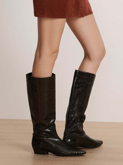 Gabrielle Tall Boot in Dark Brown Leather - Veronica Beard New