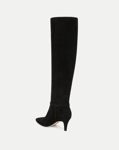 Angeline High-Heel Boot in Black Suede - Veronica Beard Trusted
