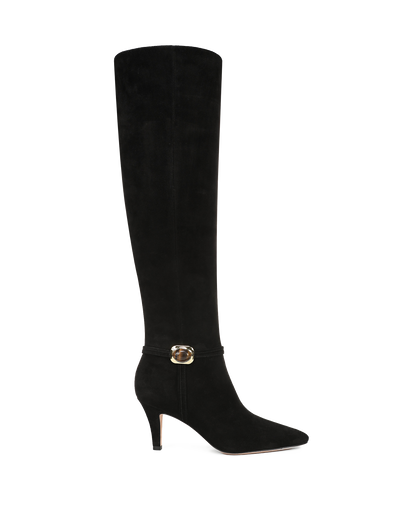 Angeline High-Heel Boot in Black Suede - Veronica Beard Trusted